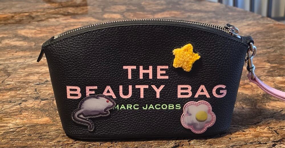 Marc Jacobs The Sticker Patch Beauty Bag Black Multi Leather 2S5SCP003S01